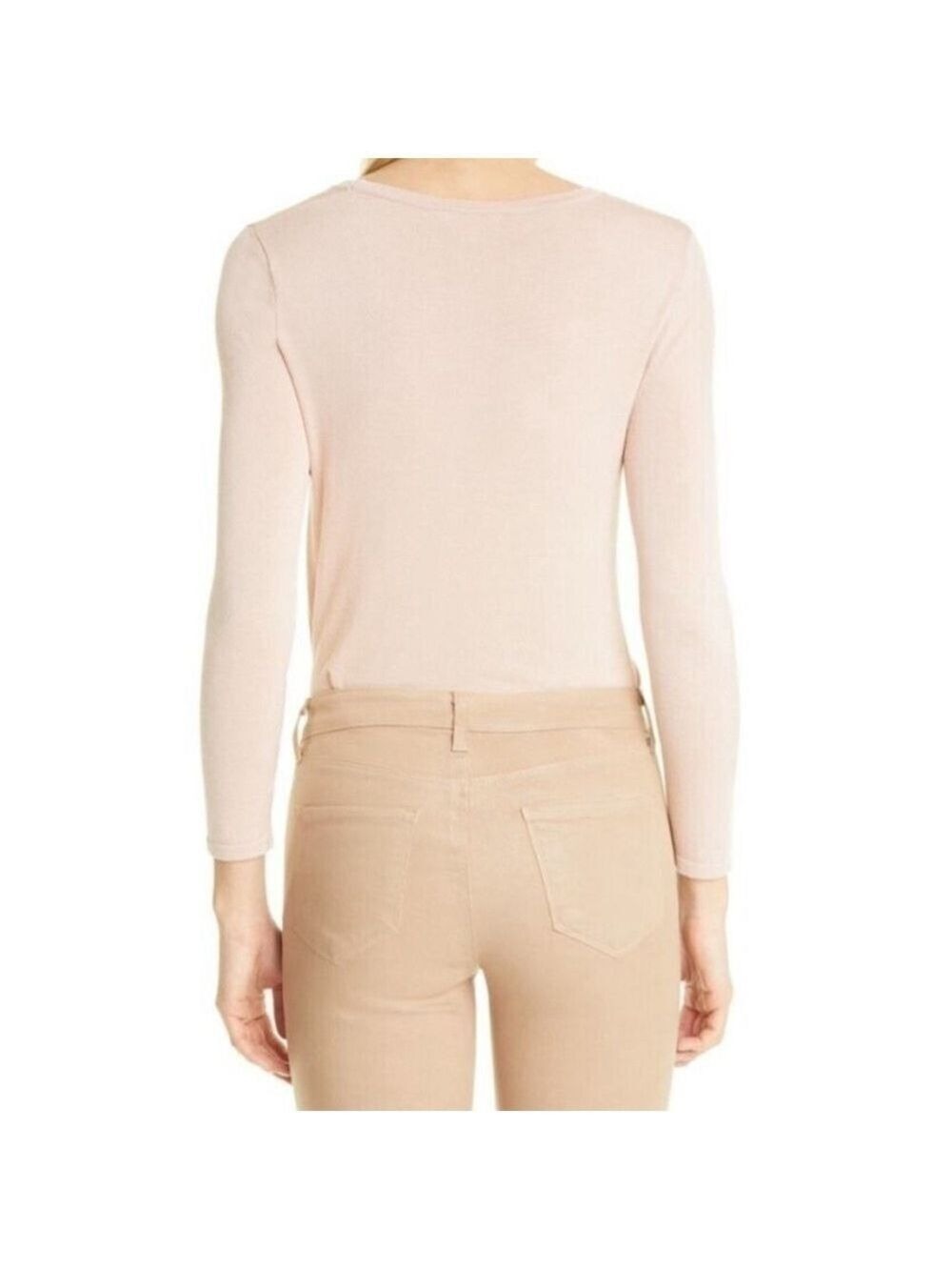 L'Agence Jocelyn Cutout Knit Pullover Sweater Long Sleeve in Blush Pink Size L - Picture 5 of 10